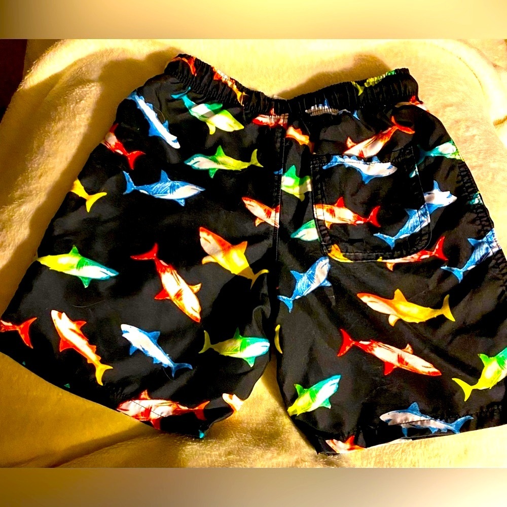 Wonder Nation Board Shorts, Boys, Sz S, 6, 7, Sharks, Multicolor, Like new‌ - Picture 6 of 10